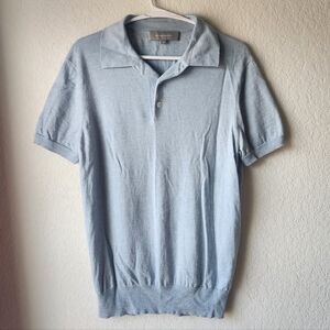 Vintage Neiman Marcus Light Blue Cashmere Silk Polo